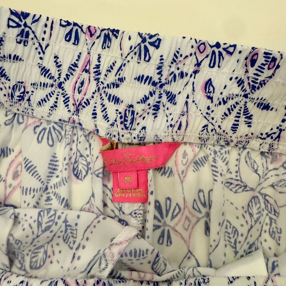 Lilly Pulitzer Blue and Pink Patterned Athletic Shorts - Picture 2 of 4